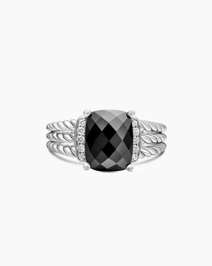 Petite Wheaton Ring In Sterling Silver With Diamonds 10mm Women David Yurman Petite Petite Wheaton Ring In Sterling Silver With Diamonds 10mm Women David Yurman Petite