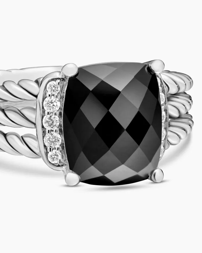 Petite Wheaton Ring In Sterling Silver With Diamonds 10mm Women David Yurman Petite Petite Wheaton Ring In Sterling Silver With Diamonds 10mm Women David Yurman Petite