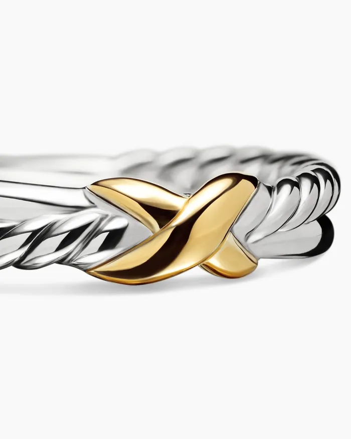 Petite X Ring In Sterling Silver With 18K Yellow Gold 4mm Women David Yurman Petite Petite X Ring In Sterling Silver With 18K Yellow Gold 4mm Women David Yurman Petite
