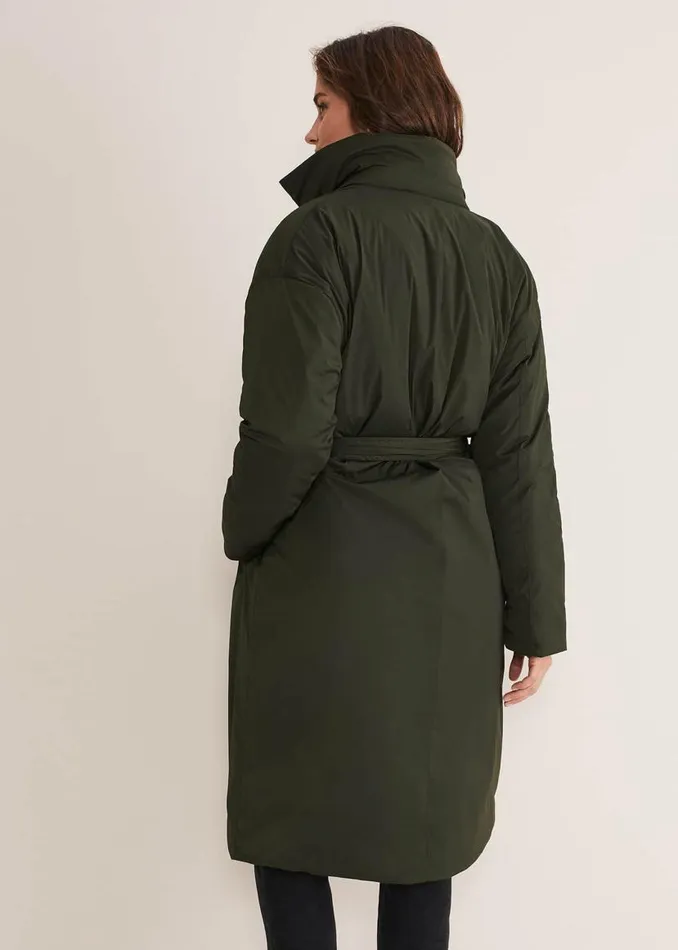 Phase Eight Coats Erin Long Puffer Coat Bottle Green 8211 Women