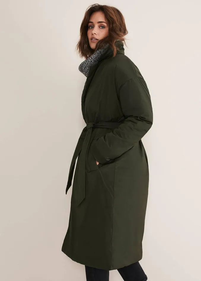 Phase Eight Coats Erin Long Puffer Coat Bottle Green 8211 Women