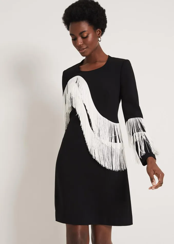 Phase Eight Dresses Abline Fringe Dress Blackwhite 8211 Women