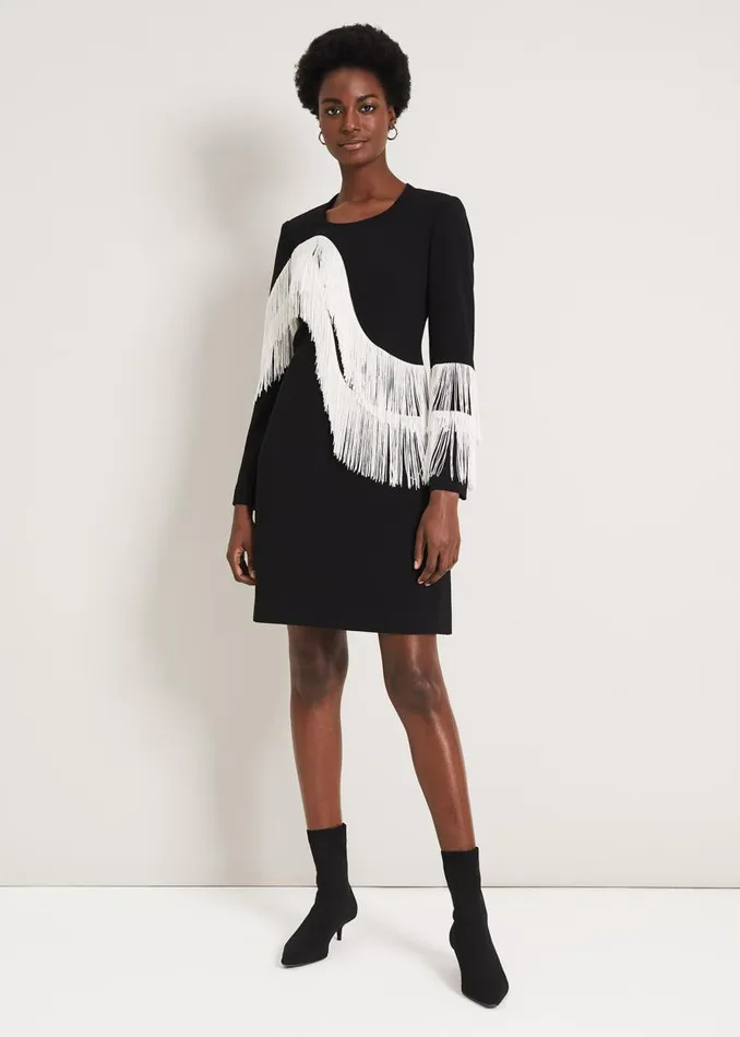 Phase Eight Dresses Abline Fringe Dress Blackwhite 8211 Women