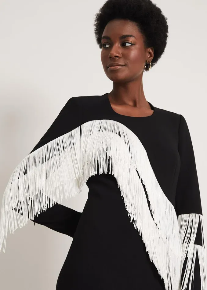 Phase Eight Dresses Abline Fringe Dress Blackwhite 8211 Women