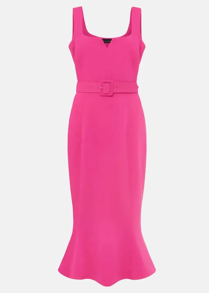 Phase Eight Dresses Adria Pink Fitted Midi Dress Hot Pink 8211 Women