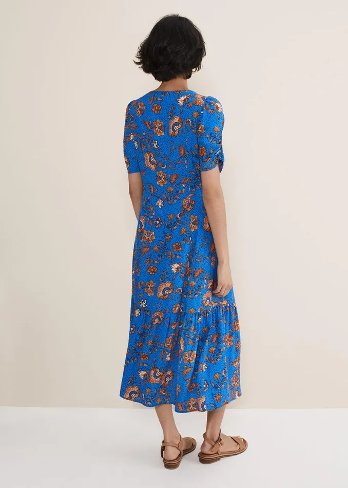 Phase Eight Dresses Adriel Paisley Midi Dress Bluesorange 8211 Women