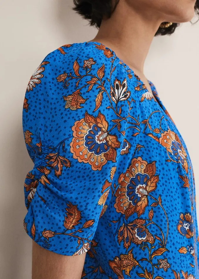 Phase Eight Dresses Adriel Paisley Midi Dress Bluesorange 8211 Women