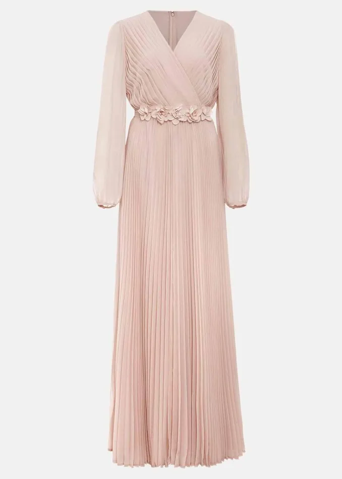 Phase Eight Dresses Alecia Pleated Maxi Dress Antique Rose 8211 Women