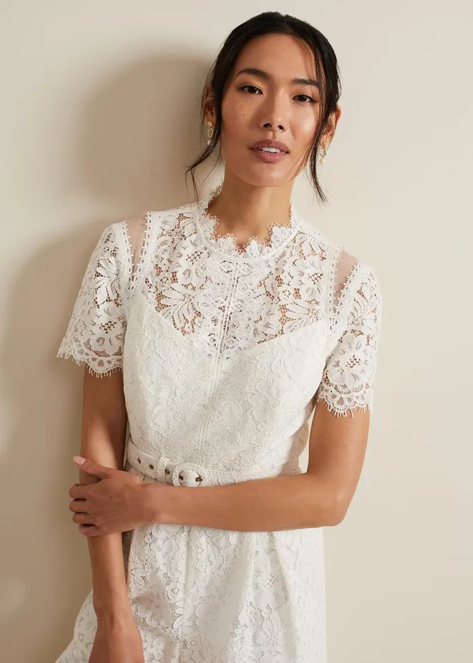 Phase Eight Dresses Amaliah Lace Jumpsuit Ivory 8211 Women