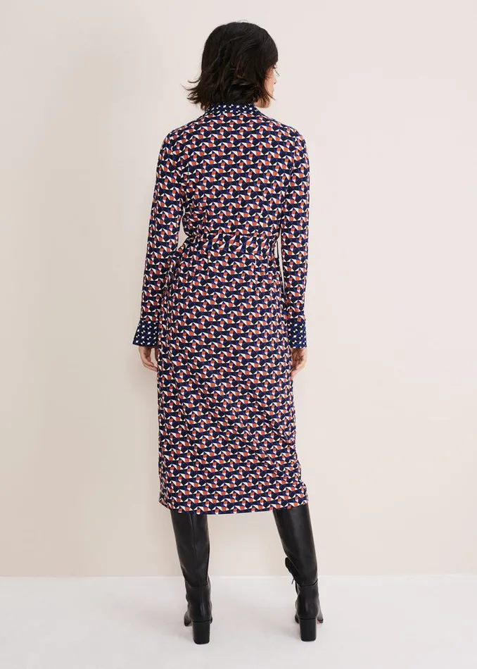Phase Eight Dresses Amel Geo Fitted Jersey Dress Bluemulti 8211 Women