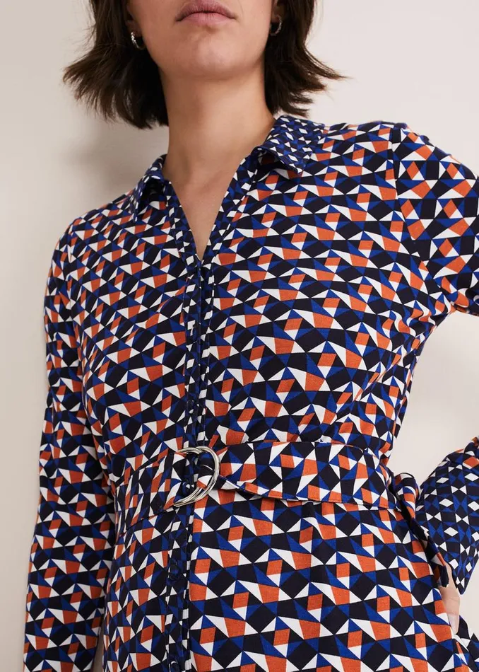 Phase Eight Dresses Amel Geo Fitted Jersey Dress Bluemulti 8211 Women