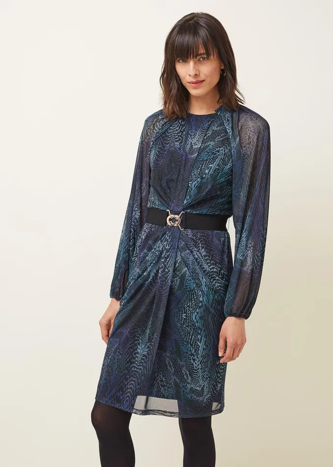 Phase Eight Dresses Amelie Snake Print Dress Tealblack 8211 Women