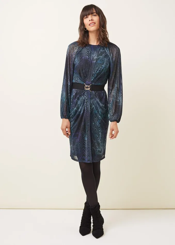 Phase Eight Dresses Amelie Snake Print Dress Tealblack 8211 Women