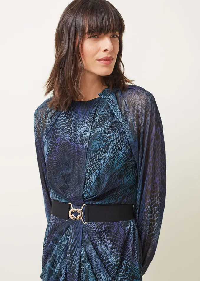 Phase Eight Dresses Amelie Snake Print Dress Tealblack 8211 Women