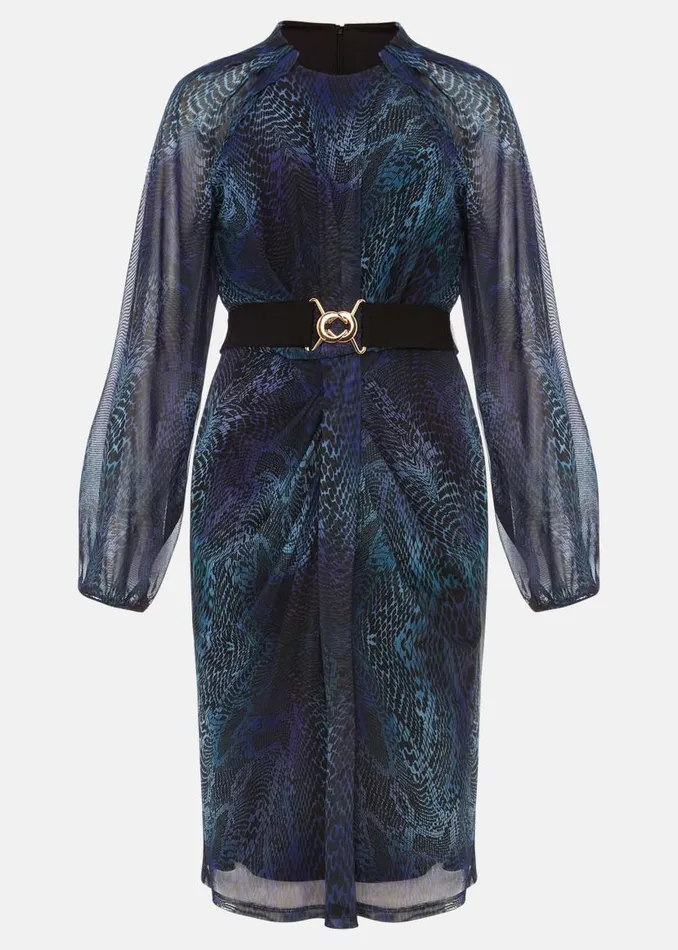 Phase Eight Dresses Amelie Snake Print Dress Tealblack 8211 Women