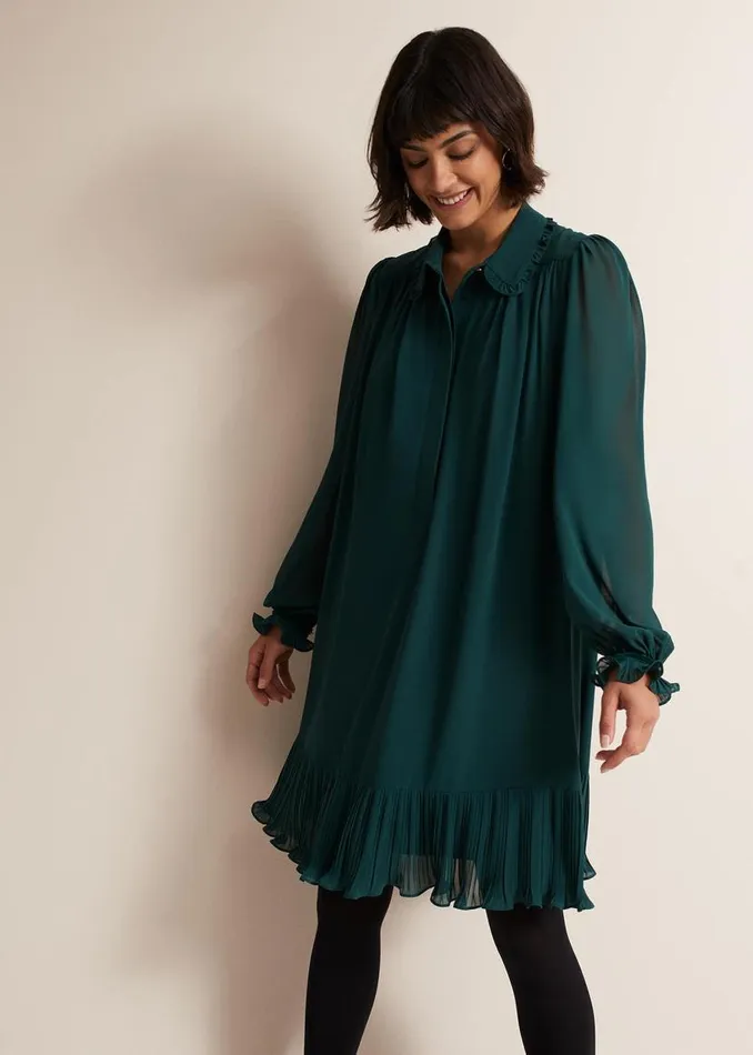 Phase Eight Dresses April Swing Mini Dress Dark Green 8211 Women