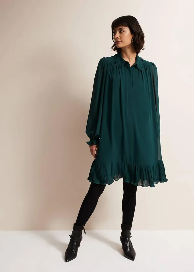 Phase Eight Dresses April Swing Mini Dress Dark Green 8211 Women