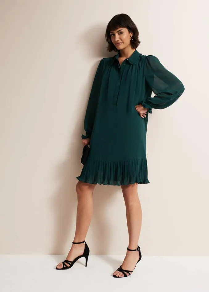 Phase Eight Dresses April Swing Mini Dress Dark Green 8211 Women