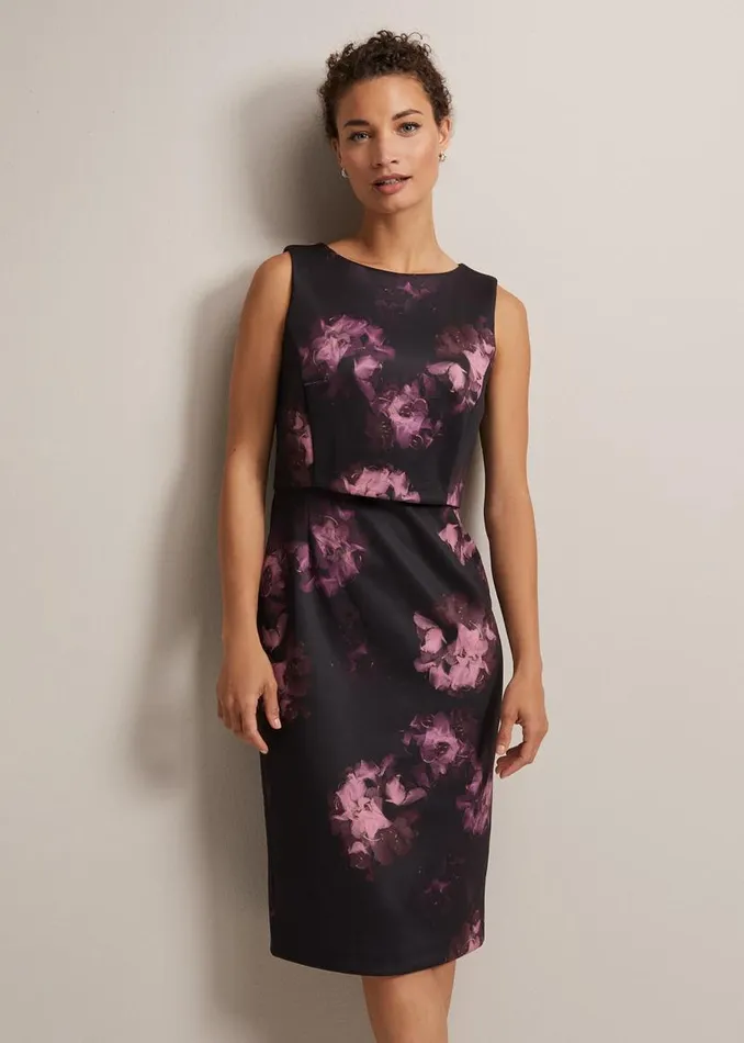 Phase Eight Dresses Arianne Abstract Floral Scuba Dress Multicoloured 8211 Women