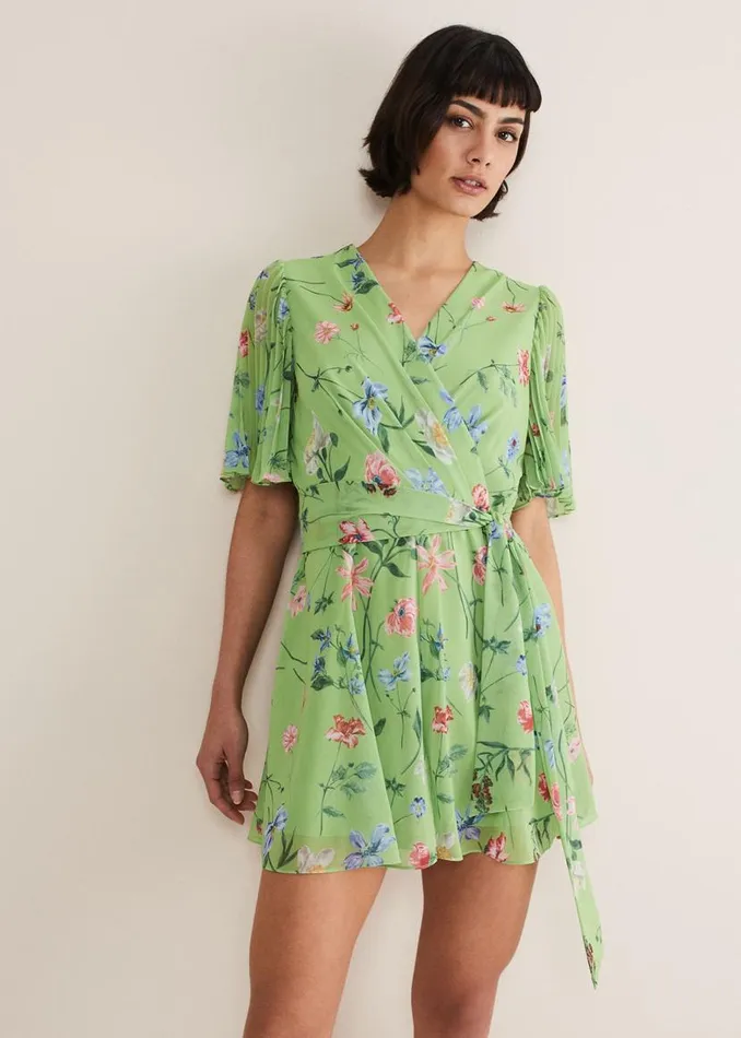 Phase Eight Dresses Astoria Floral Playsuit Greenmulti 8211 Women