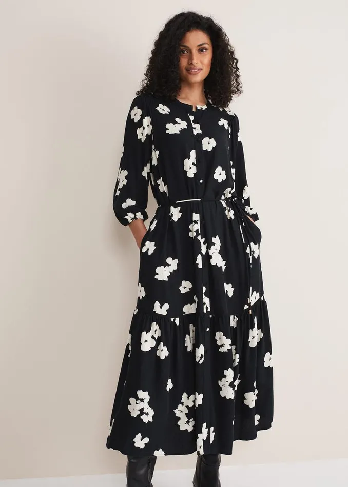 Phase Eight Dresses Ava Geo Print Midaxi Dress Blackivory 8211 Women