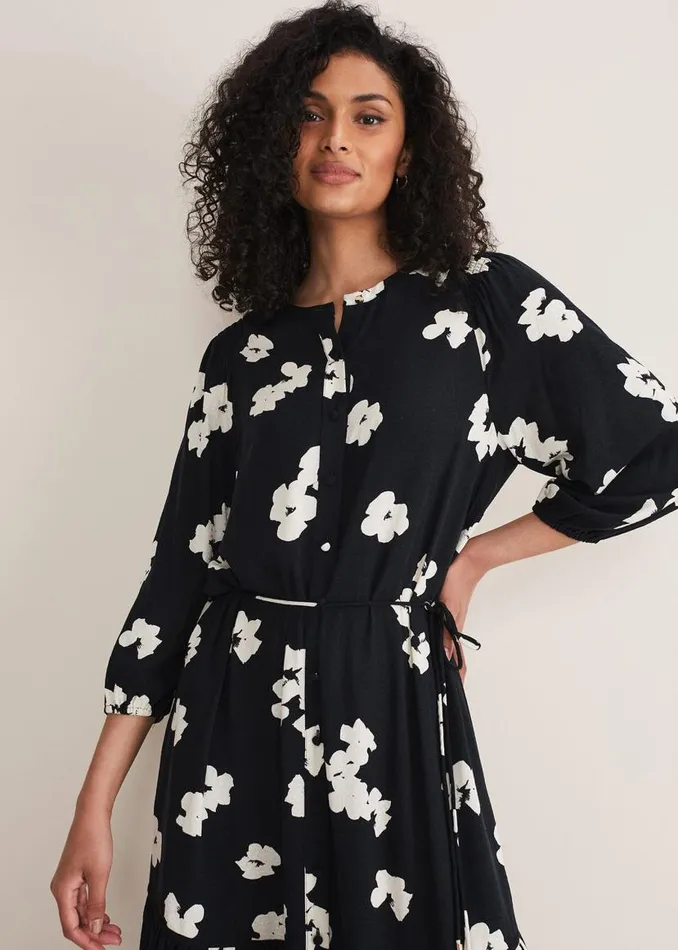 Phase Eight Dresses Ava Geo Print Midaxi Dress Blackivory 8211 Women