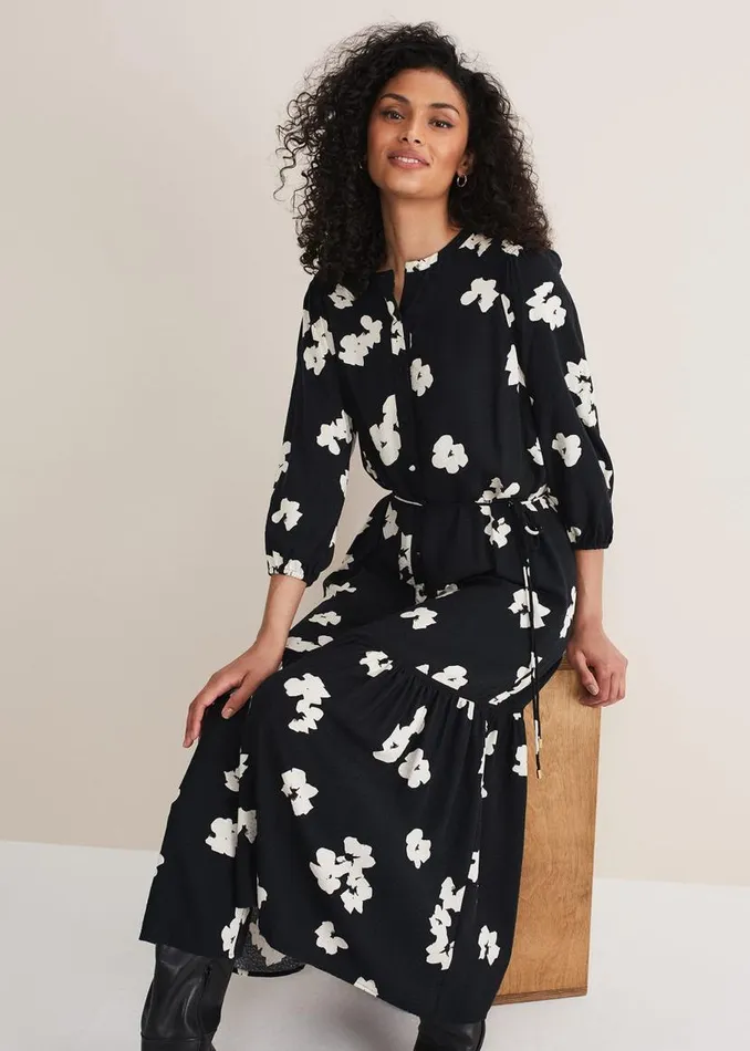 Phase Eight Dresses Ava Geo Print Midaxi Dress Blackivory 8211 Women