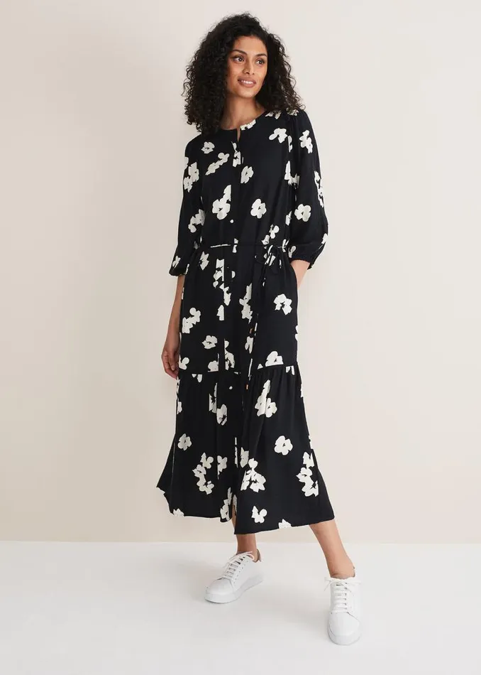 Phase Eight Dresses Ava Geo Print Midaxi Dress Blackivory 8211 Women