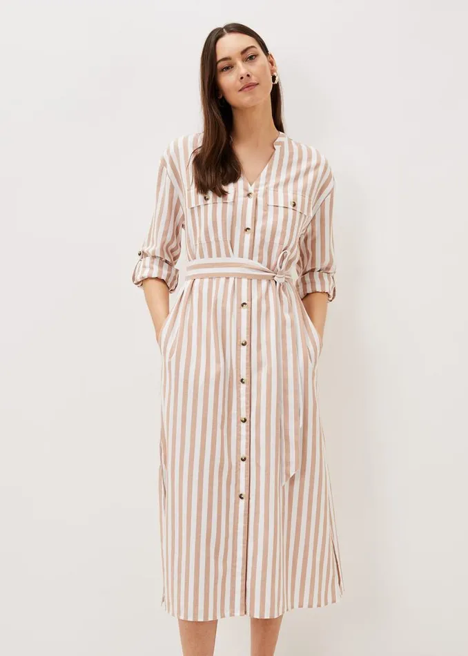 Phase Eight Dresses Ayden Stripe Dress Stonewhite 8211 Women