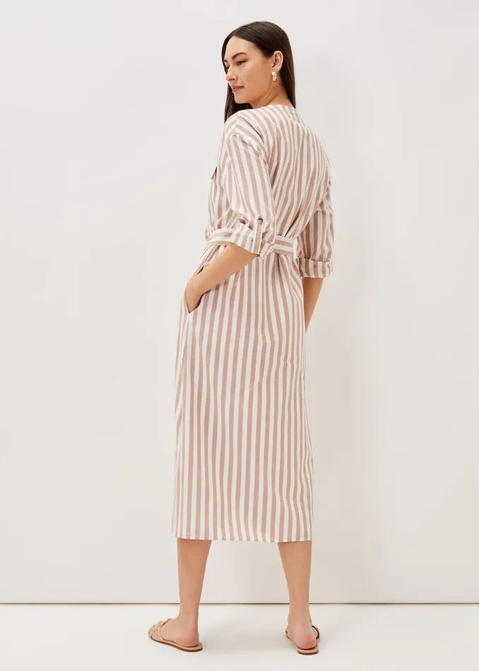 Phase Eight Dresses Ayden Stripe Dress Stonewhite 8211 Women