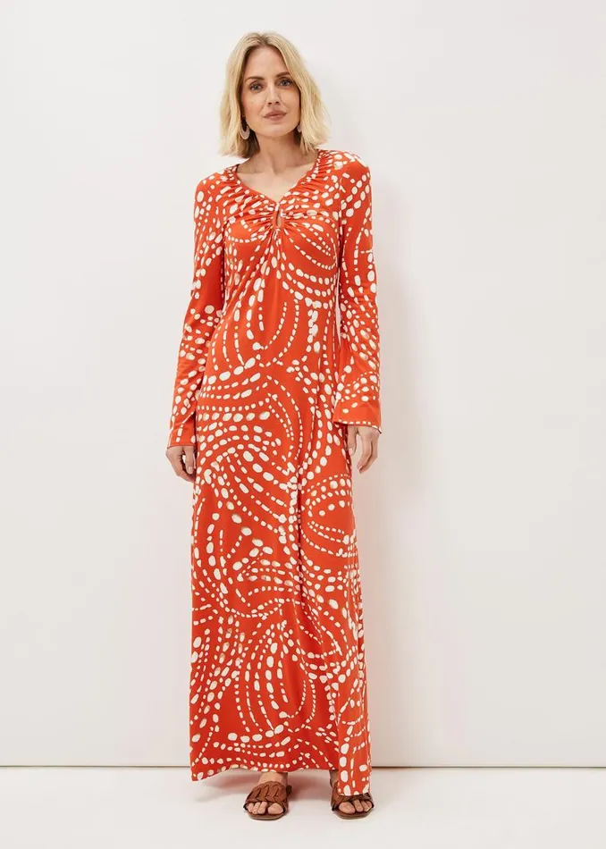 Phase Eight Dresses Ayla Spot Print Midi Dress Burnt Orange 8211 Women