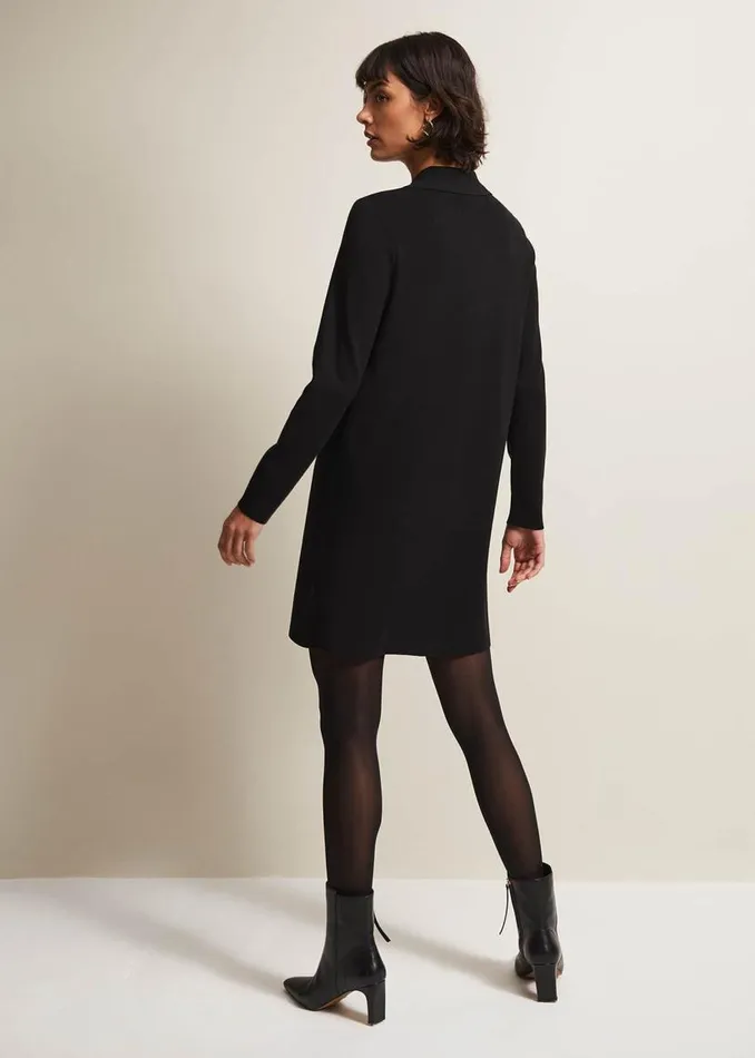 Phase Eight Dresses Azealia Fine Knit Tunic Mini Dress Black 8211 Women