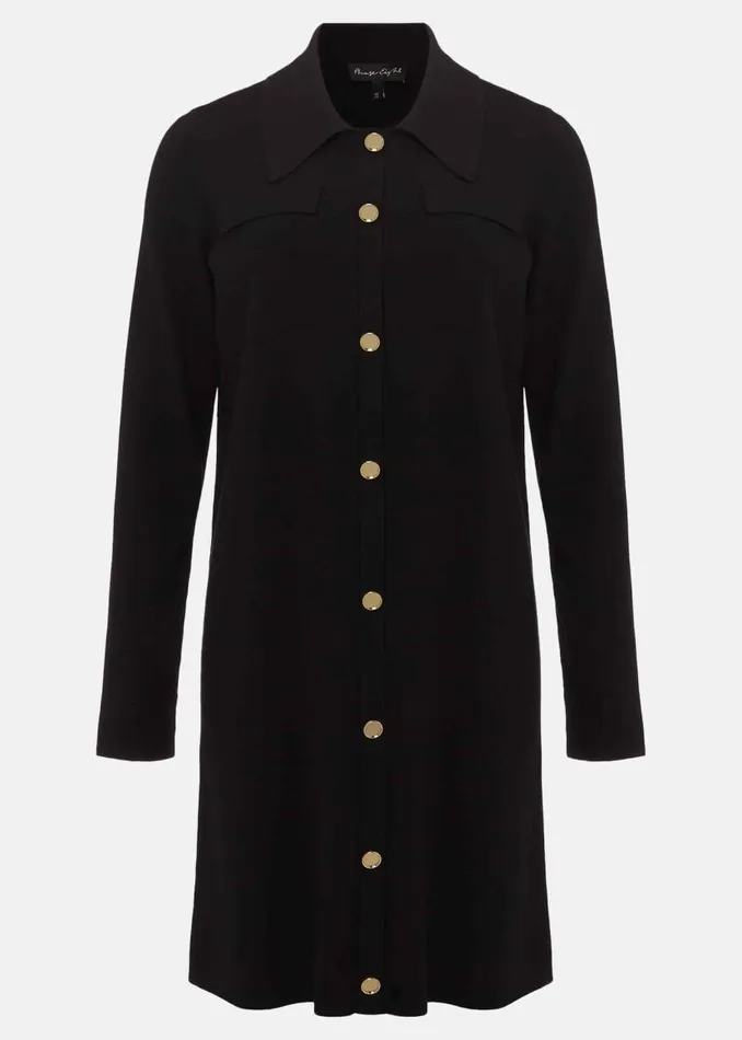 Phase Eight Dresses Azealia Fine Knit Tunic Mini Dress Black 8211 Women
