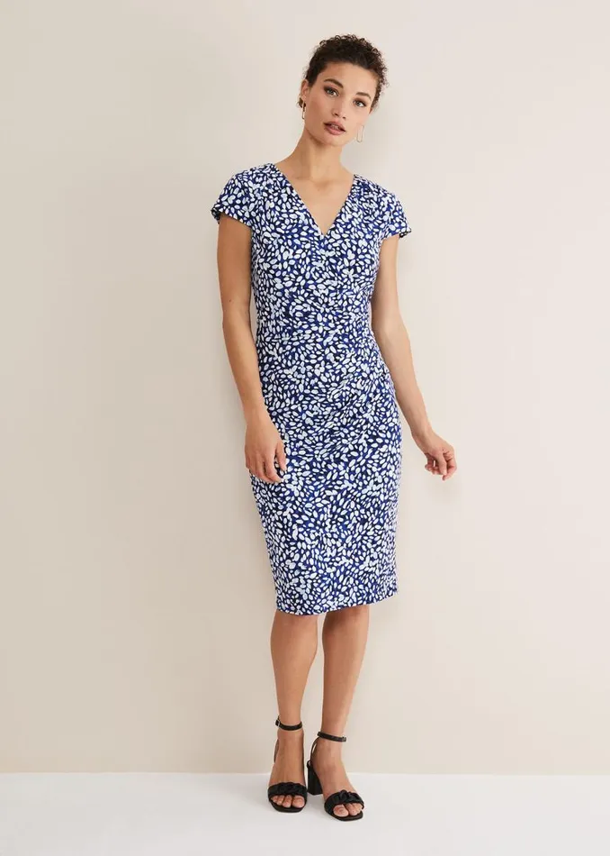 Phase Eight Dresses Brooke Printed Wrap Dress Bluemulti 8211 Women
