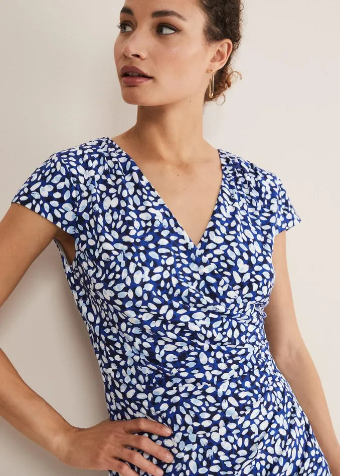 Phase Eight Dresses Brooke Printed Wrap Dress Bluemulti 8211 Women