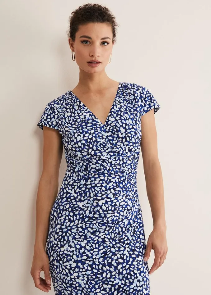Phase Eight Dresses Brooke Printed Wrap Dress Bluemulti 8211 Women