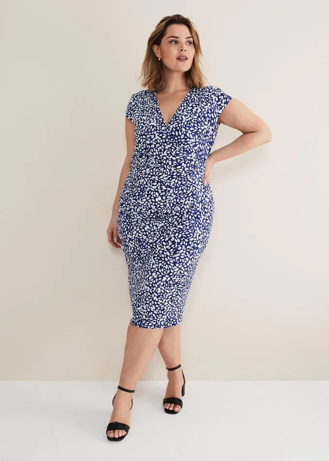Phase Eight Dresses Brooke Printed Wrap Dress Bluemulti 8211 Women