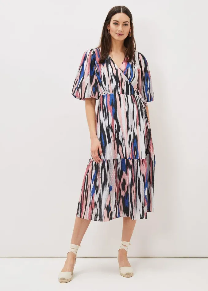 Phase Eight Dresses Caityln Cotton Wrap Midi Dress Multicoloured 8211 Women