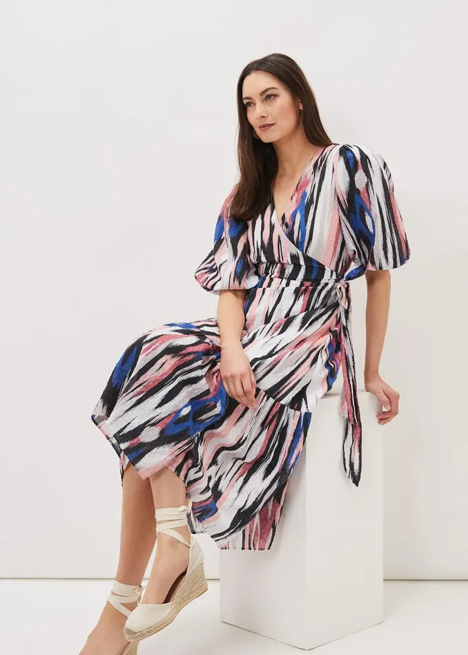 Phase Eight Dresses Caityln Cotton Wrap Midi Dress Multicoloured 8211 Women