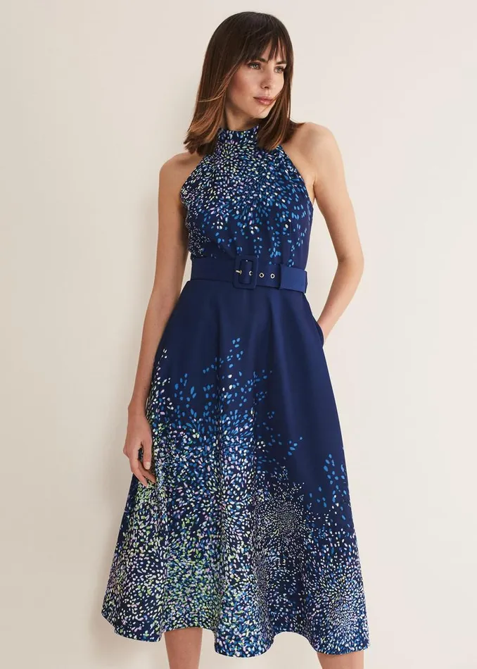Phase Eight Dresses Clea Ditsy Midi Dress French Navy Multi 8211 Women
