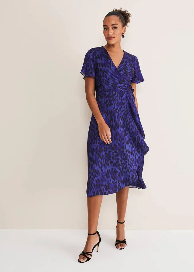 Phase Eight Dresses Colletta Print Wrap Dress Ultra Violet 8211 Women