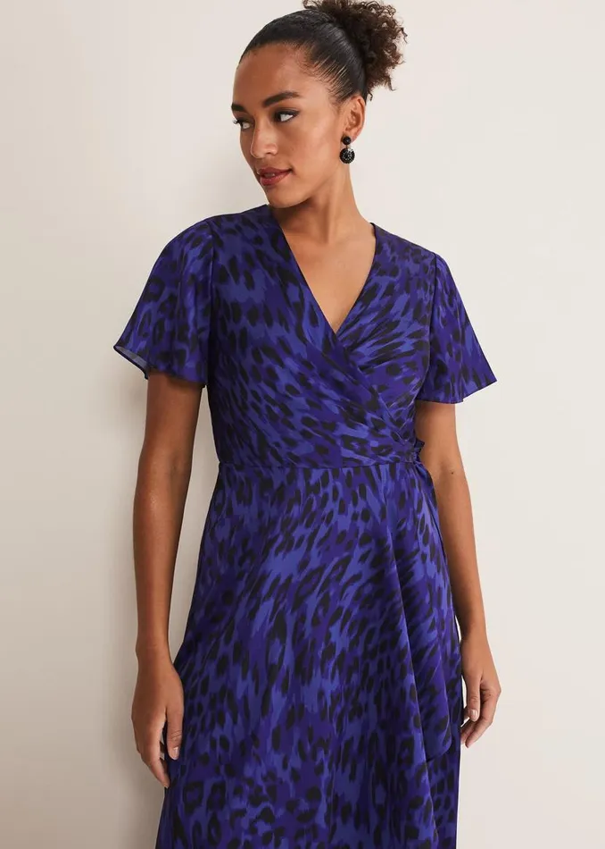 Phase Eight Dresses Colletta Print Wrap Dress Ultra Violet 8211 Women