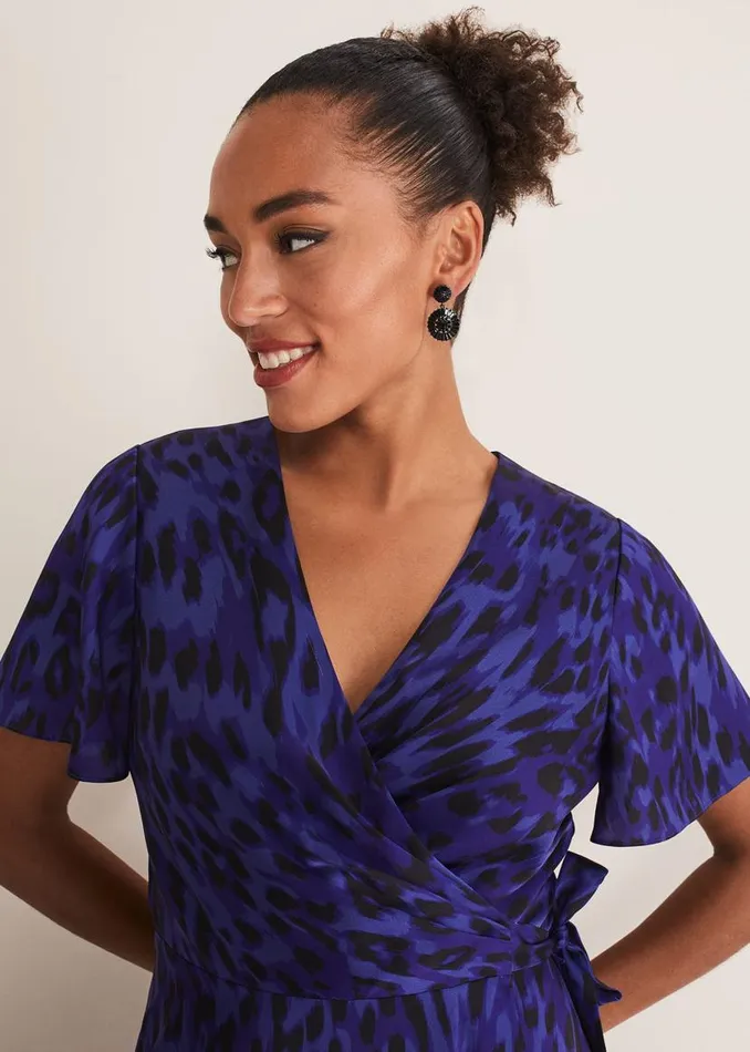 Phase Eight Dresses Colletta Print Wrap Dress Ultra Violet 8211 Women