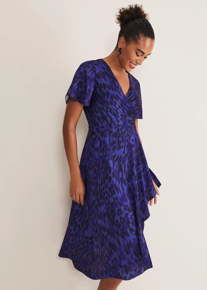 Phase Eight Dresses Colletta Print Wrap Dress Ultra Violet 8211 Women