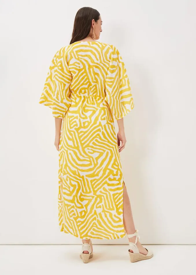 Phase Eight Dresses Dena Linen Zebra Print Maxi Dress Yellowwhite 8211 Women Phase Eight Dresses Dena Linen Zebra Print Maxi Dress Yellowwhite 8211 Women