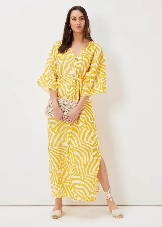 Phase Eight Dresses Dena Linen Zebra Print Maxi Dress Yellowwhite 8211 Women Phase Eight Dresses Dena Linen Zebra Print Maxi Dress Yellowwhite 8211 Women