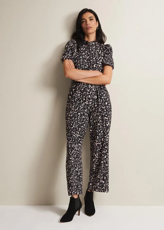 Phase Eight Dresses Dorothea Floral Jumpsuit Blackmulti 8211 Women