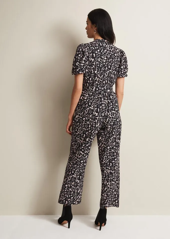 Phase Eight Dresses Dorothea Floral Jumpsuit Blackmulti 8211 Women