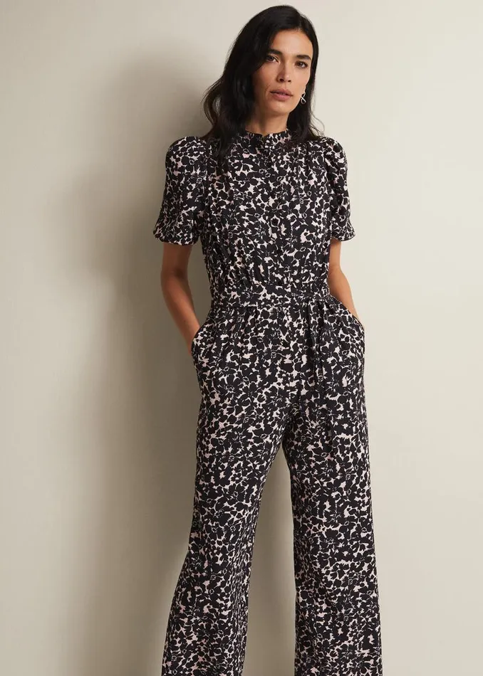 Phase Eight Dresses Dorothea Floral Jumpsuit Blackmulti 8211 Women