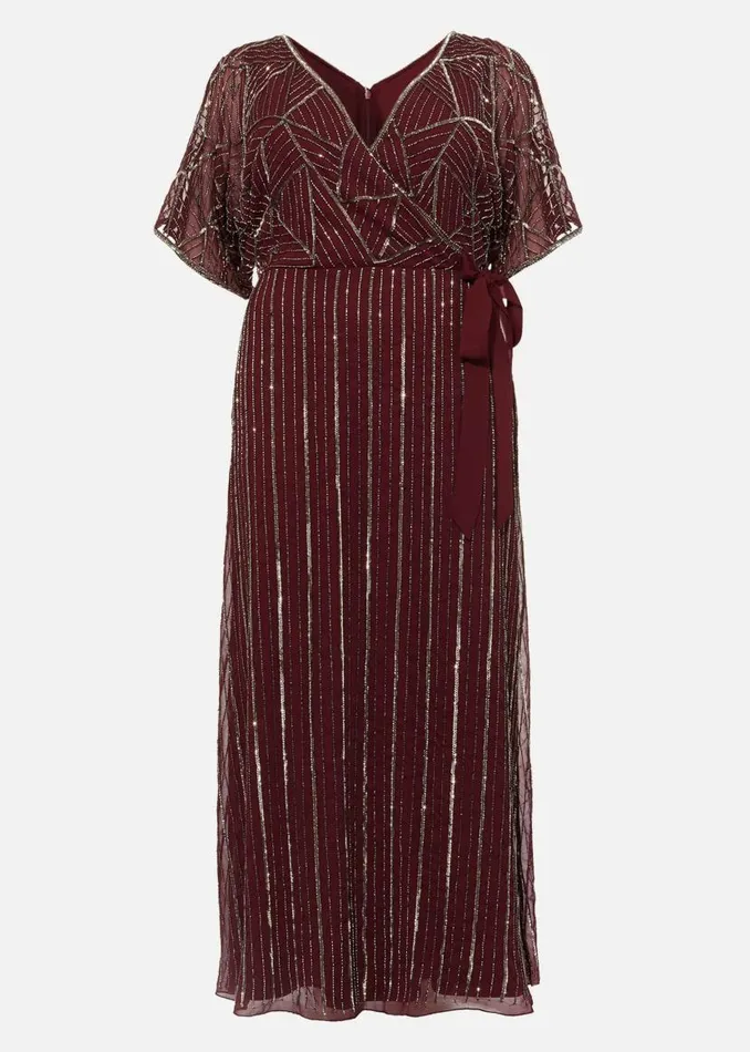 Phase Eight Dresses Electra Beaded Maxi Dress Merlot 8211 Women